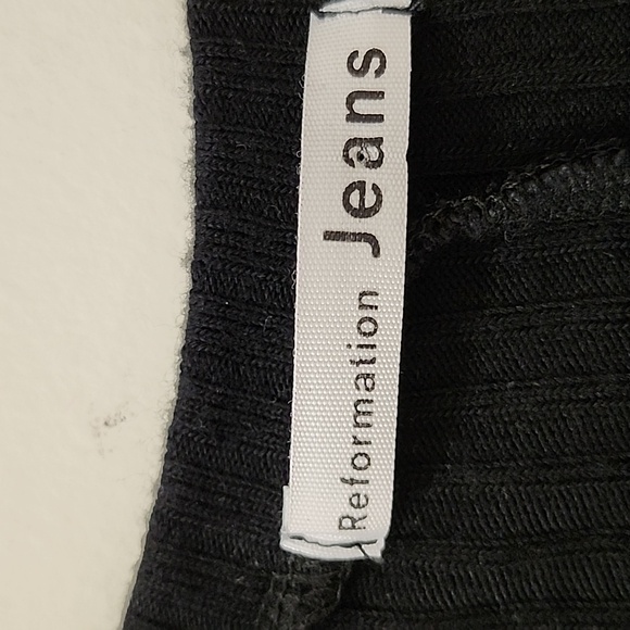 Reformation black Slit  ribbed knit midi dress  Strechy Small - Picture 2 of 16